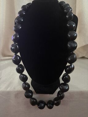 Hawaiian Black Bead Statement Necklace - Women Jewelry
